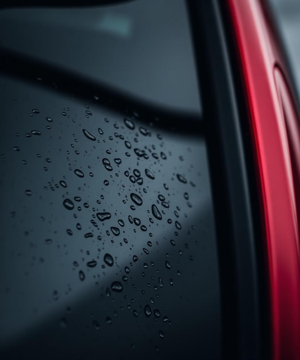 Detail of tinted car window
